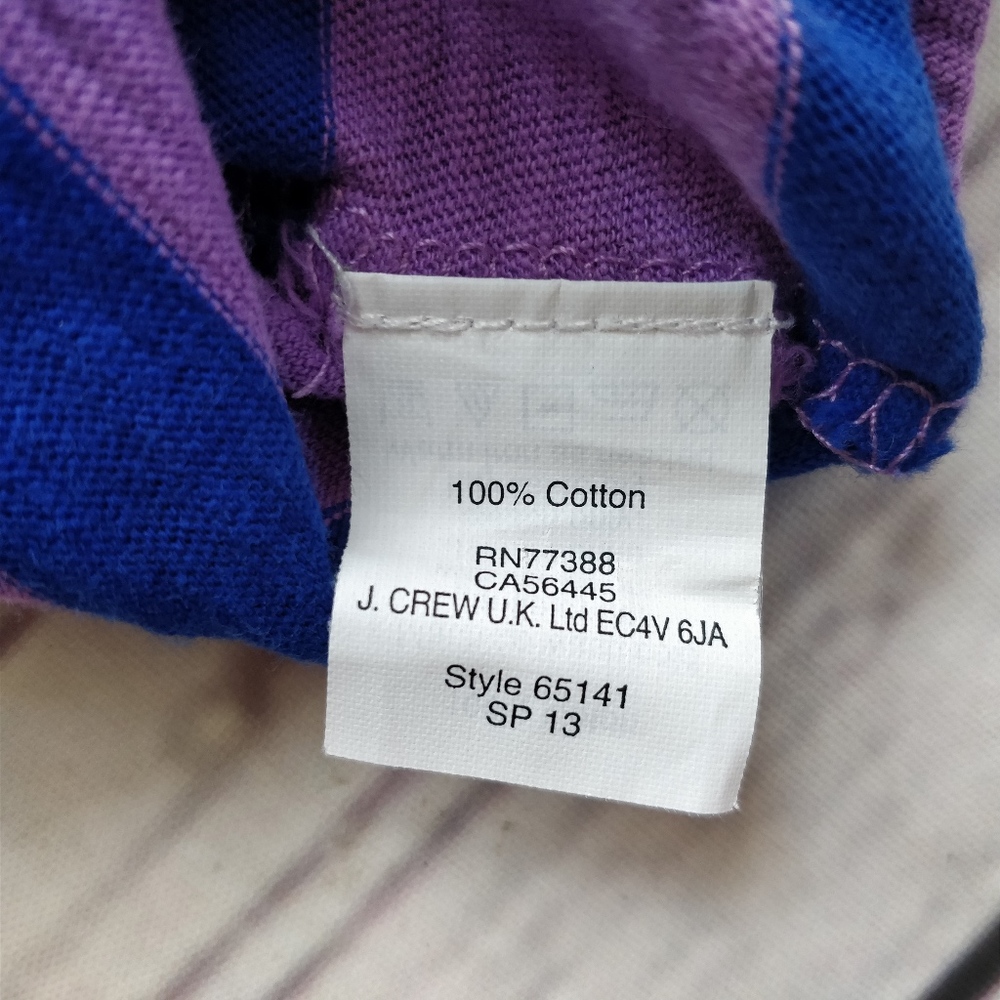 *LAST CHANCE*MADEWELL Striped Purple 3/4 Sleeve Top, M - Picture 5 of 5